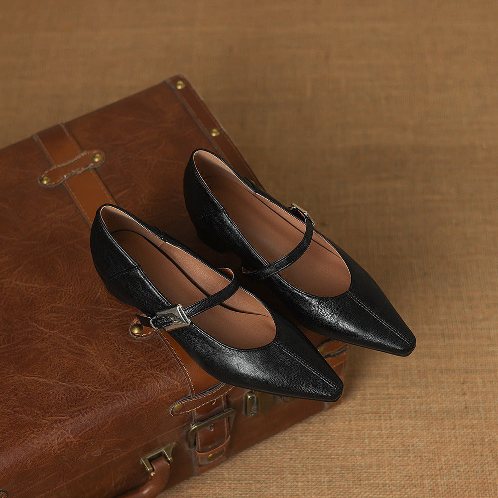 Tamsin | Pointed-Toe Mary Jane Flats
