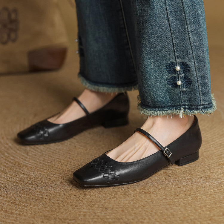 Verna | Square-Toe Mary Jane Flats