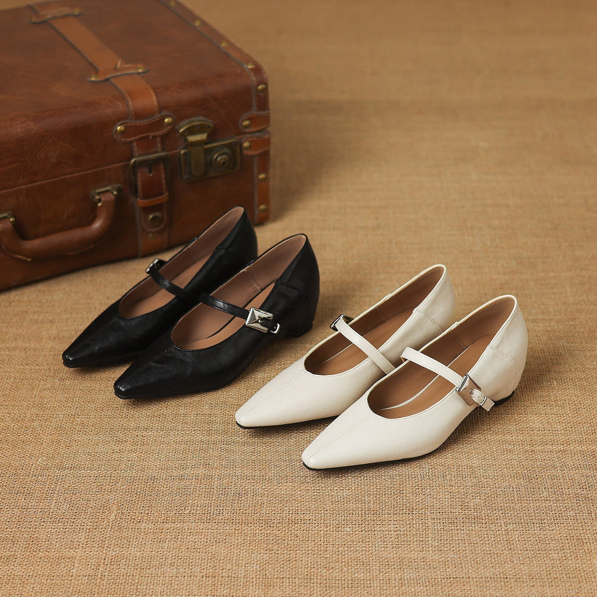 Tamsin | Pointed-Toe Mary Jane Flats