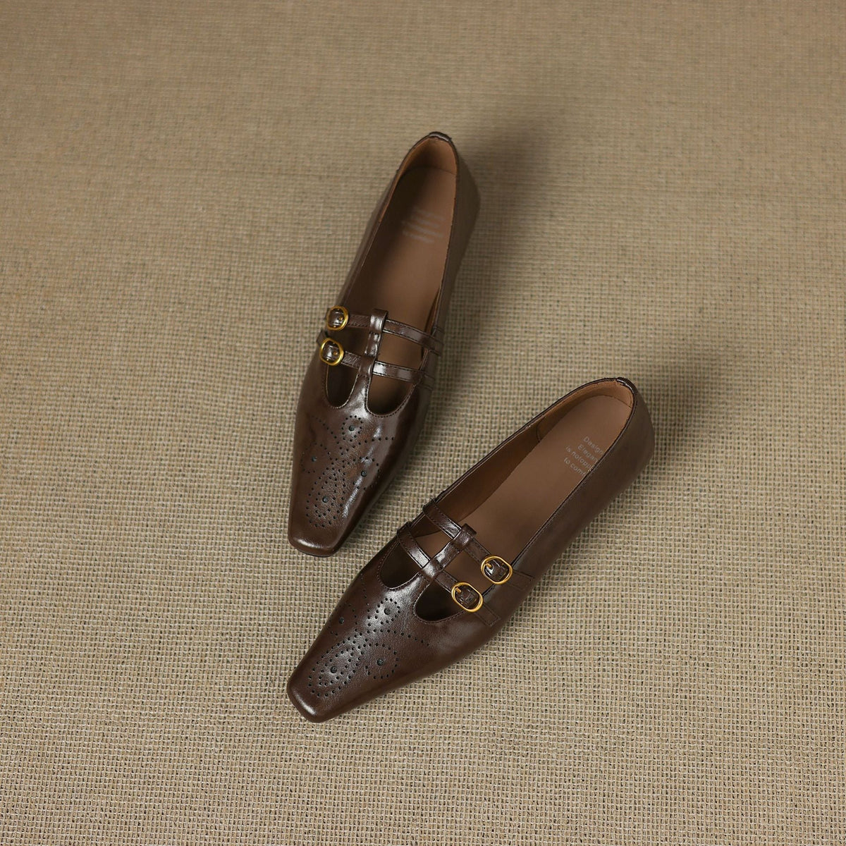 Ceyla | Brogue Double-Strap Mary Jane Flats