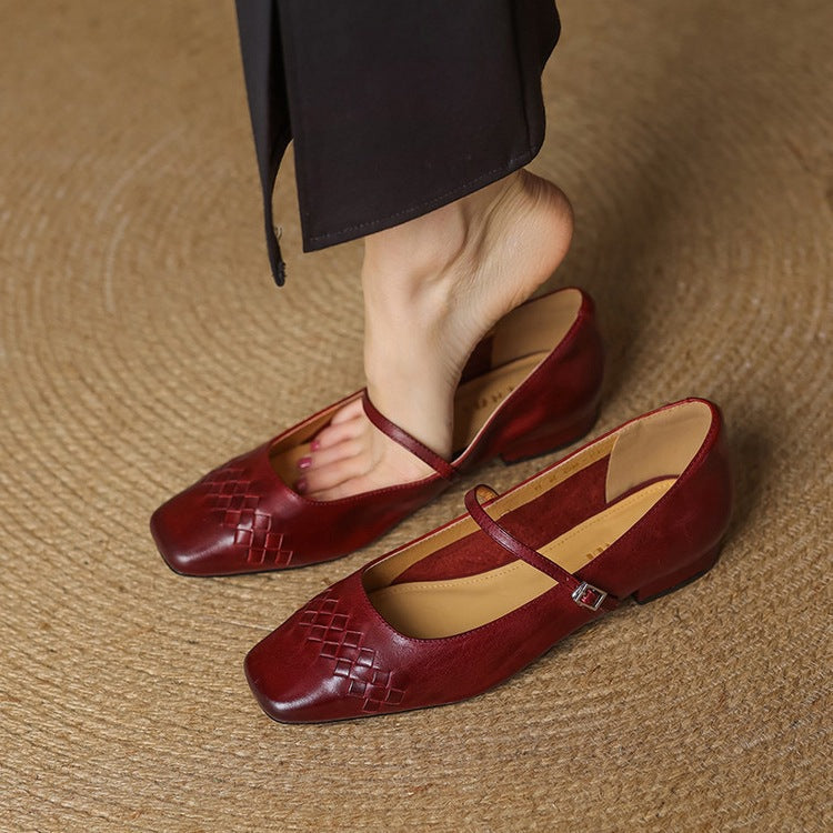 Verna | Square-Toe Mary Jane Flats
