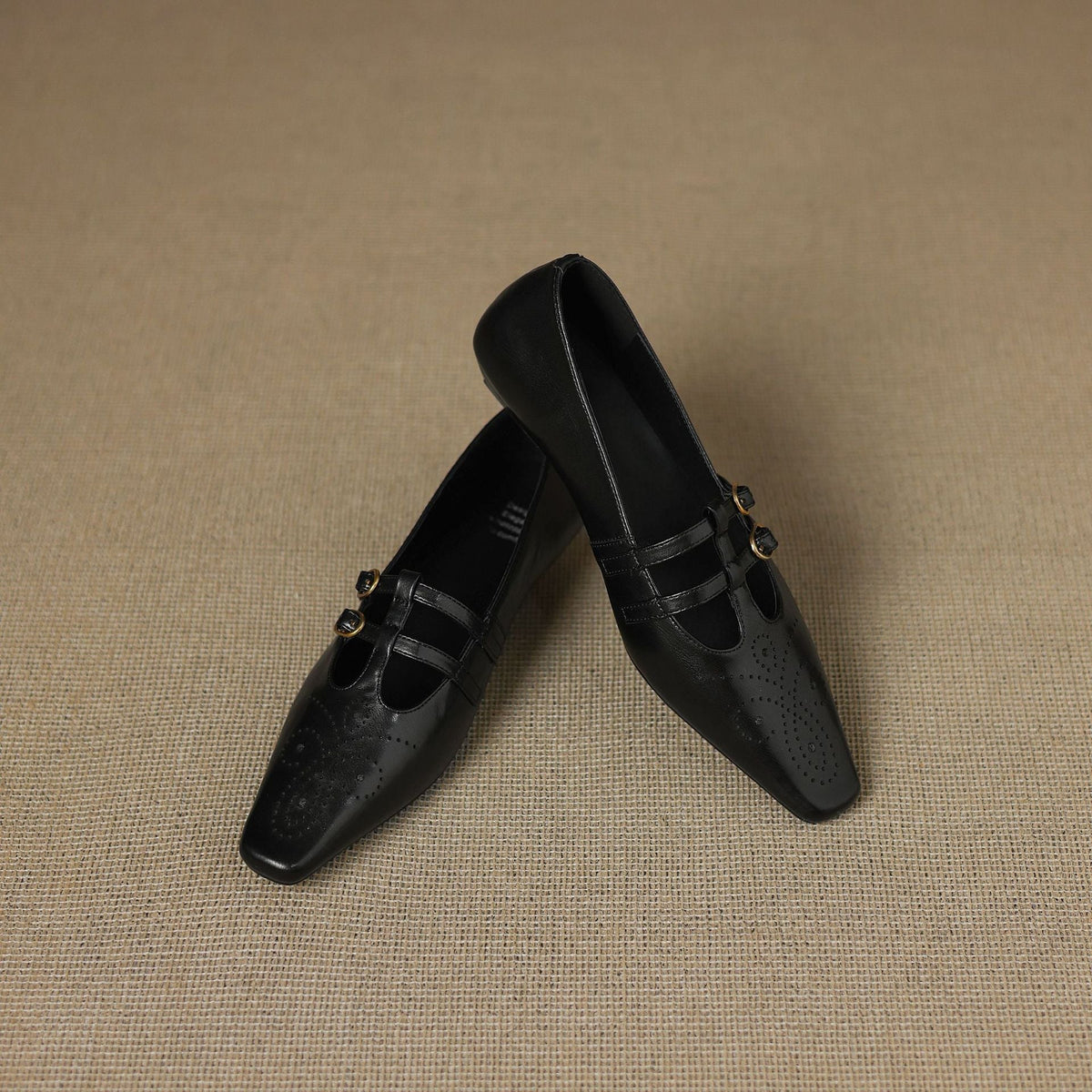 Ceyla | Brogue Double-Strap Mary Jane Flats