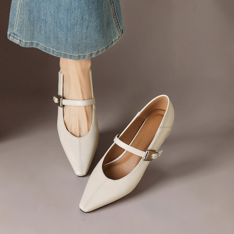 Tamsin | Pointed-Toe Mary Jane Flats