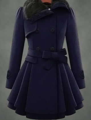 Pascale fitted midi coat in navy