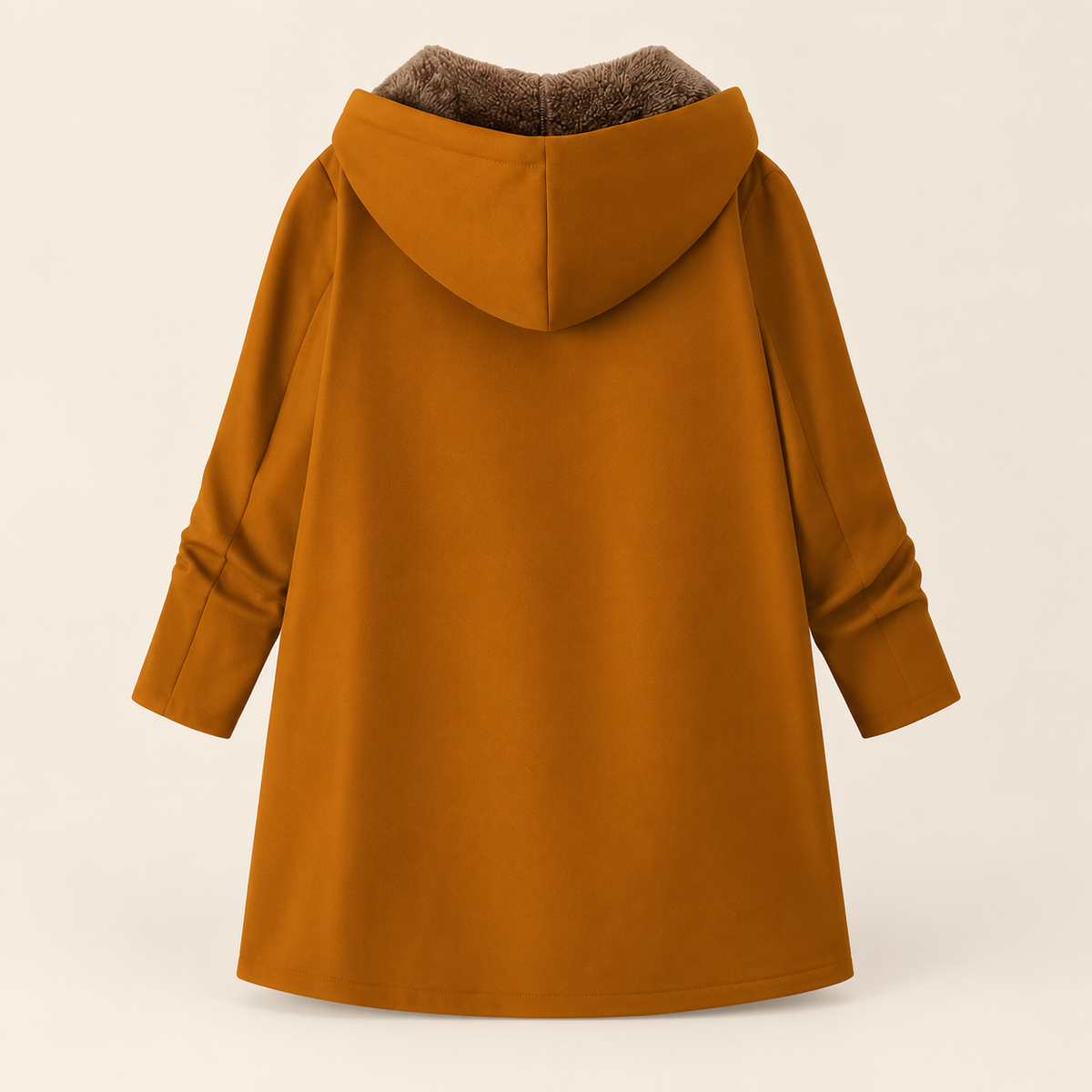 Evelyn cozy lined hooded coat in Bronze