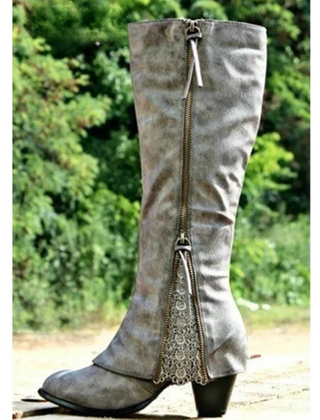 Marlowe | Knee High Boots in Gray