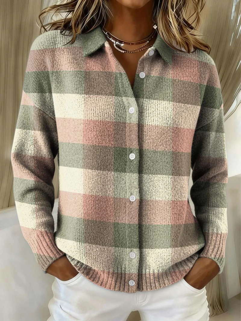 Grace | Pastel Plaid Cardigan