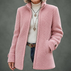 Henriette cozy collar coat, detail