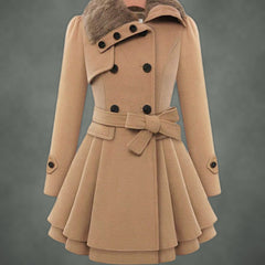 Pascale fitted midi coat in beige