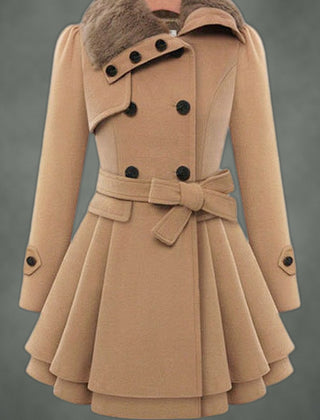 Pascale fitted midi coat in beige