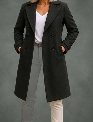 Jacqueline classic long coat in black