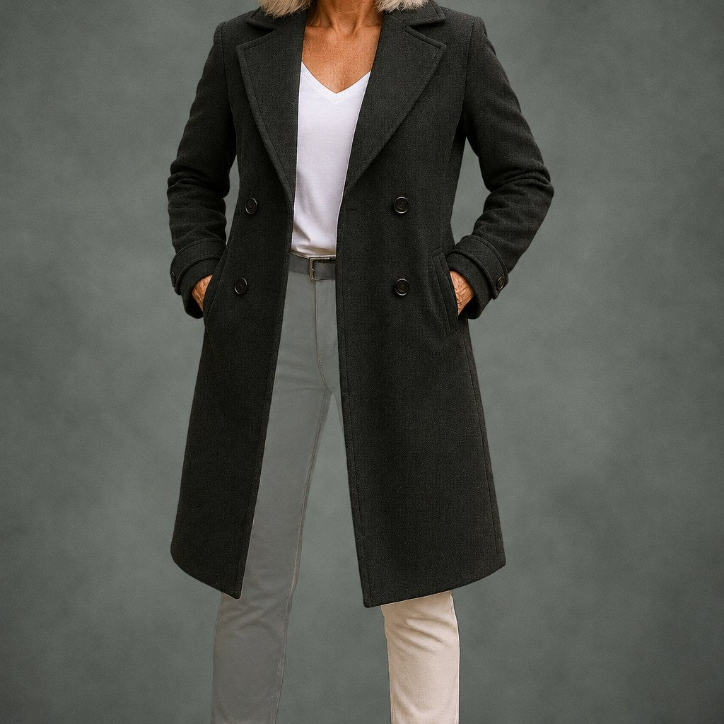 Jacqueline classic long coat in black