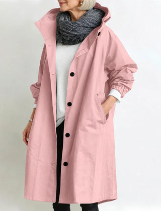 Agatha | Long Hooded Coat - Light Pink
