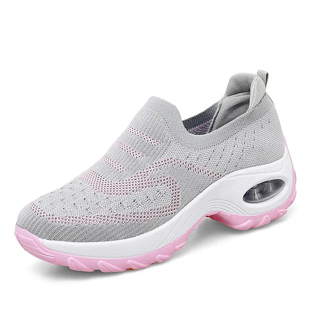 Serena orthopedic anti slip air cushion sneakers in gray