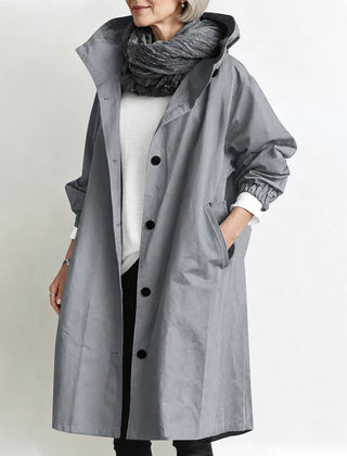 Agatha | Long Hooded Coat - Gray