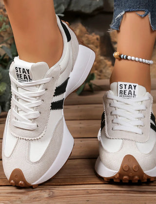 Elodie two-tone lace-up shoes in white