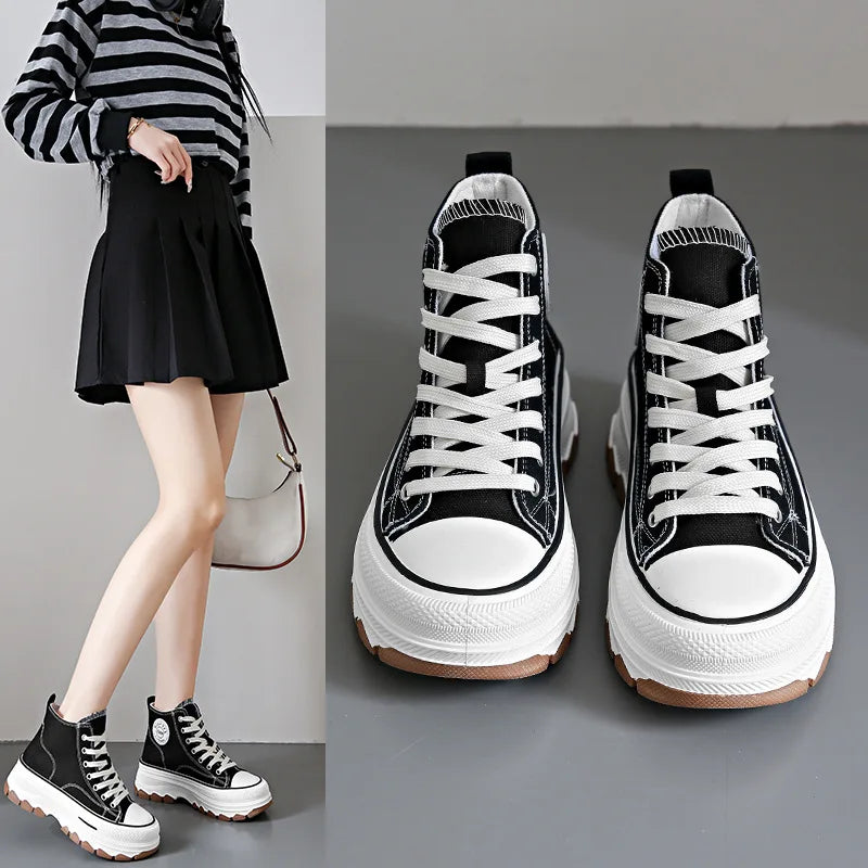 Odette high-top platform sneaker in black