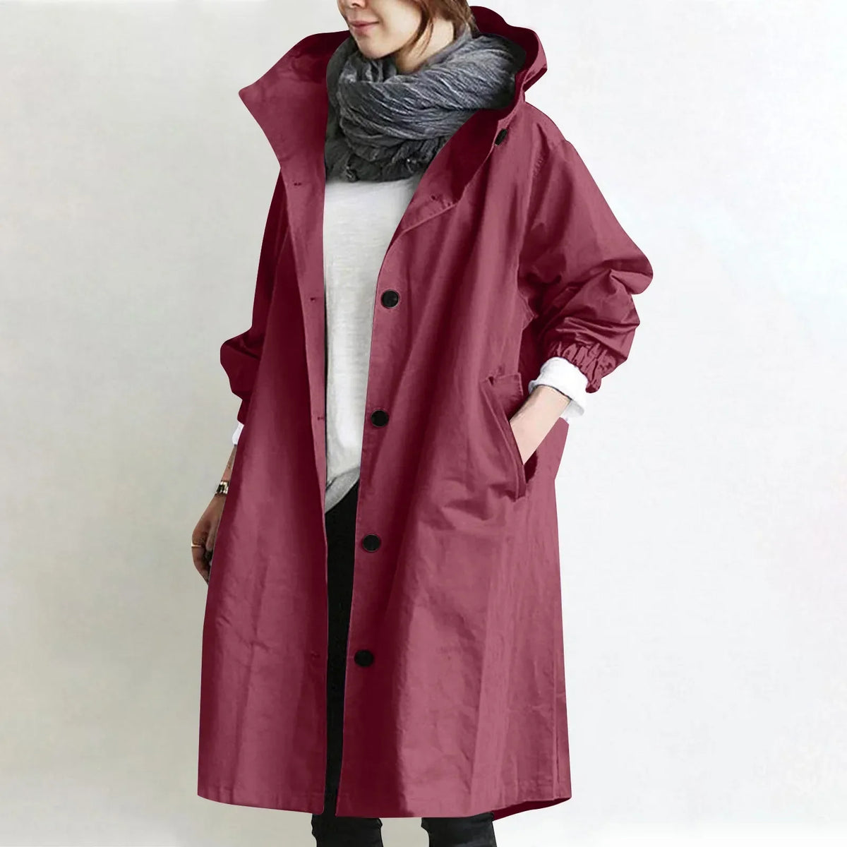 Catherine coat in Wine Red