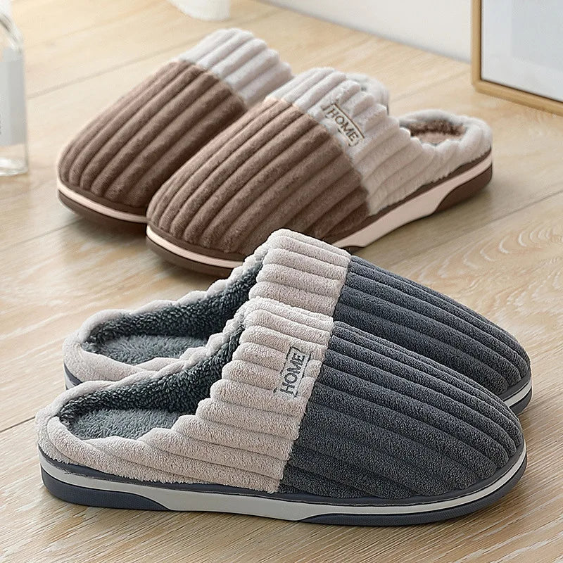 Paula slippers in taupe and gray on the floor