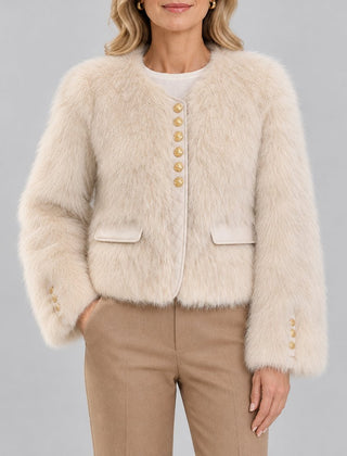 Solene | Elegant Cropped Jacket - Cream