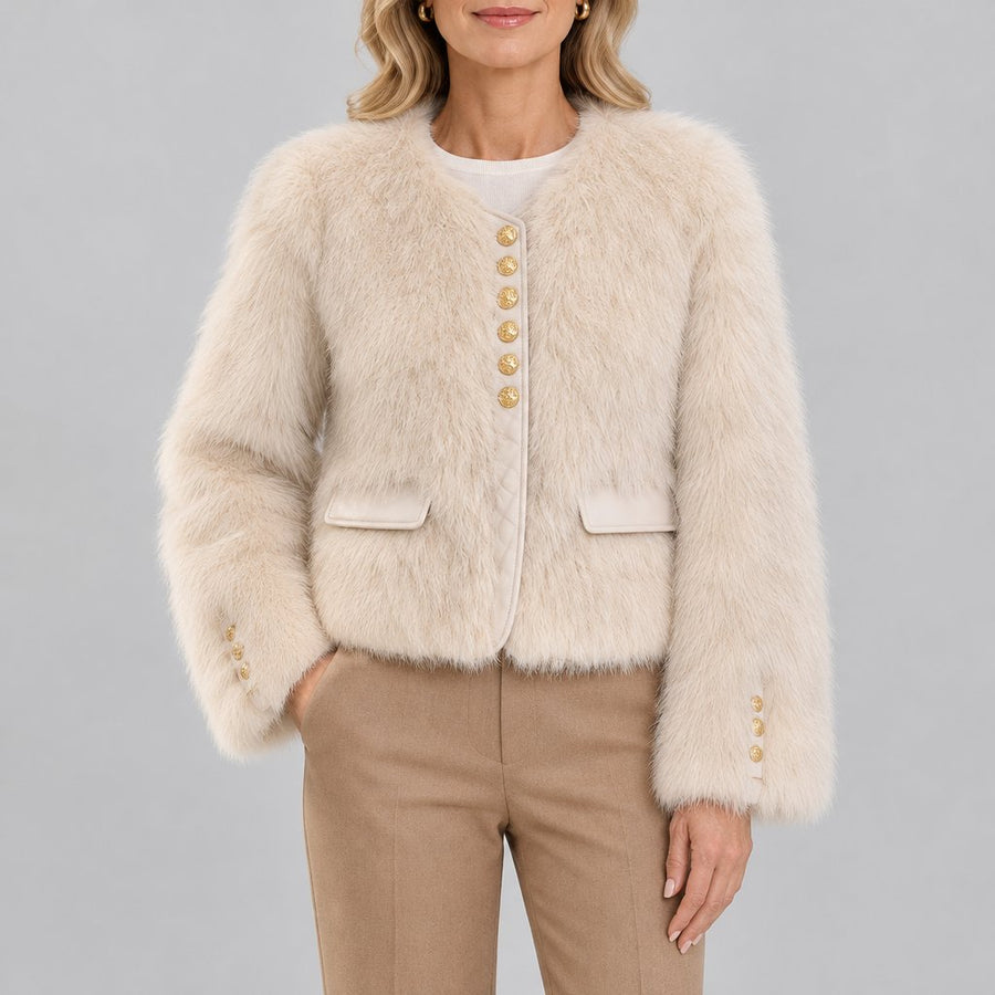 Solene | Elegant Cropped Jacket - Cream