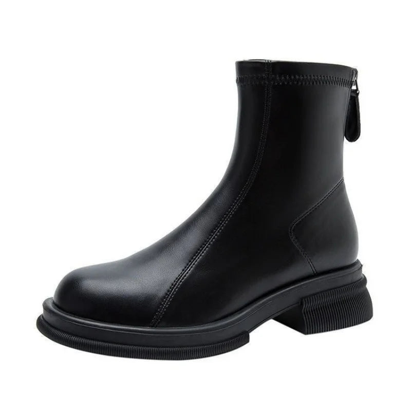 Isadora | Back-Zip Block Heel Ankle Boots