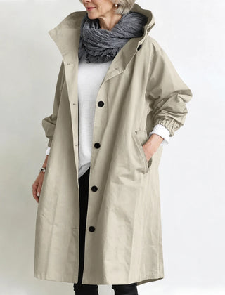 Agatha | Long Hooded Coat - Beige