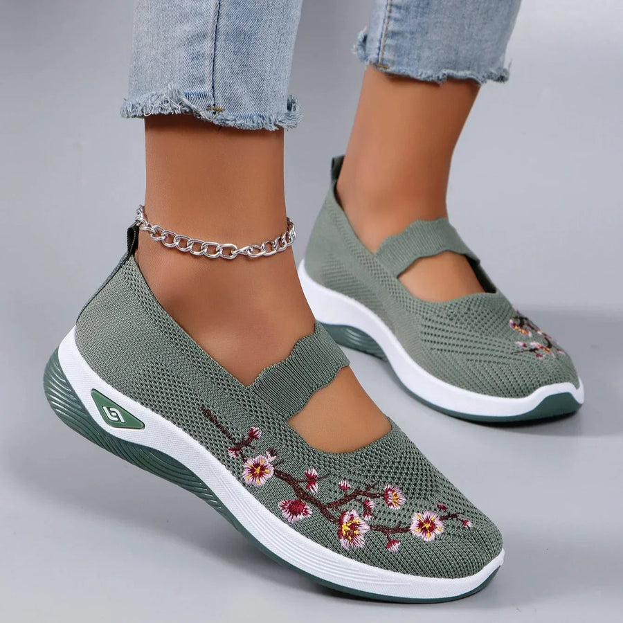 Fajon - Comfortable Floral Embroidered Sneakers