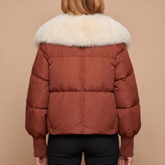 Elsie coat in rust, back view