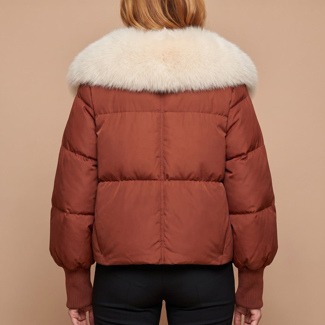Elsie coat in rust, back view