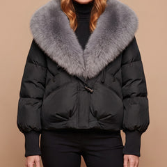 Elsie coat in black, front view