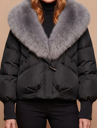 Elsie coat in black, front view