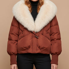 Elsie coat in rust, front view