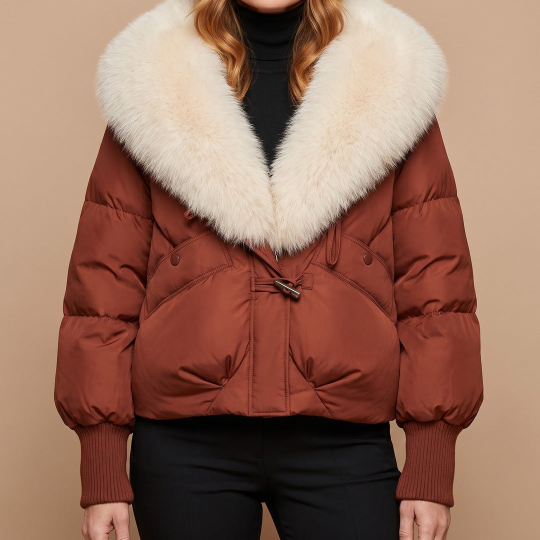 Elsie coat in rust, front view