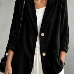 Gloria | Single-Breasted Blazer - Black
