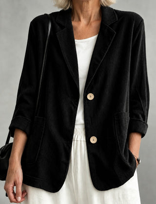 Gloria | Single-Breasted Blazer - Black