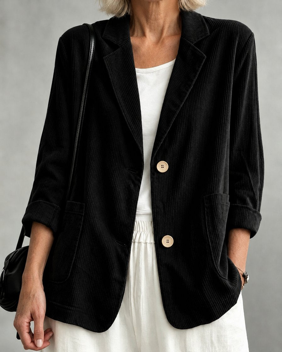 Gloria | Single-Breasted Blazer - Black