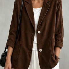 Gloria | Single-Breasted Blazer - Espresso