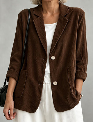 Gloria | Single-Breasted Blazer - Espresso