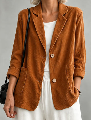 Gloria | Single-Breasted Blazer - Caramel