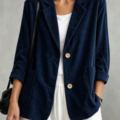 Gloria | Single-Breasted Blazer - Navy