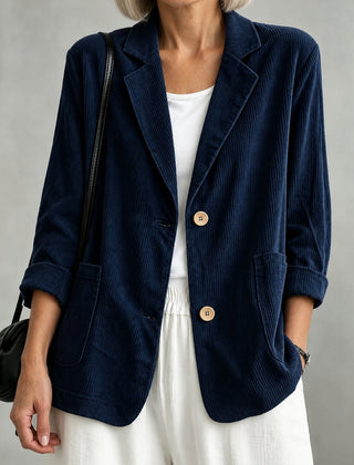 Gloria | Single-Breasted Blazer - Navy