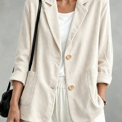 Gloria | Single-Breasted Blazer - White