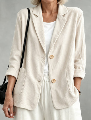 Gloria | Single-Breasted Blazer - White