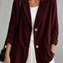 Gloria | Single-Breasted Blazer - Wine