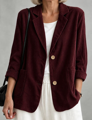 Gloria | Single-Breasted Blazer - Wine