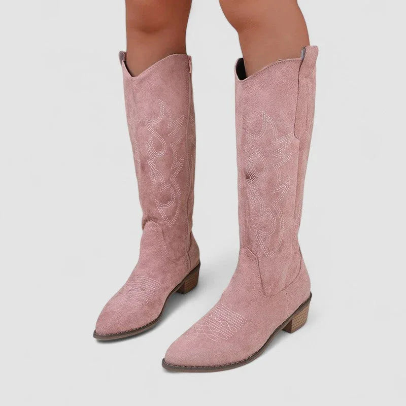Clara | Orthopedic Western Boots in Pink