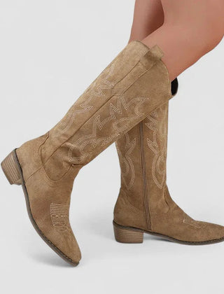 Clara | Orthopedic Western Boots in Beige