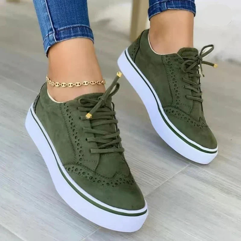 Emilie flat casual comfy orthopedic sneakers in green