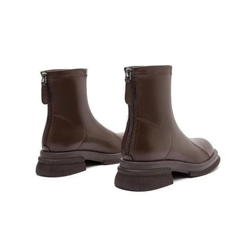 Isadora | Back-Zip Block Heel Ankle Boots